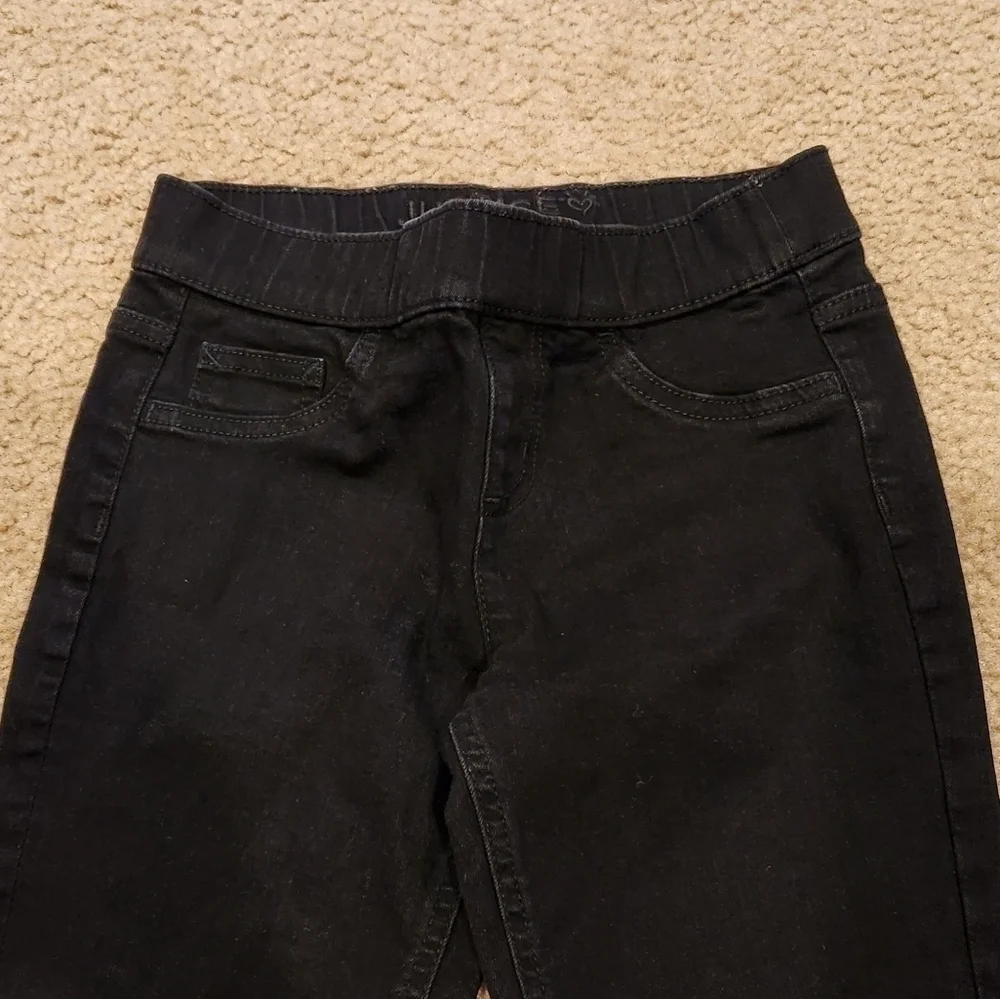 𝅺JUSTICE Girl's Black Skinny Jeans with Elastic Waist, size 10